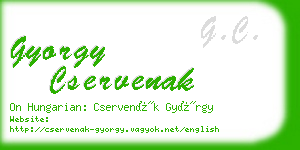 gyorgy cservenak business card